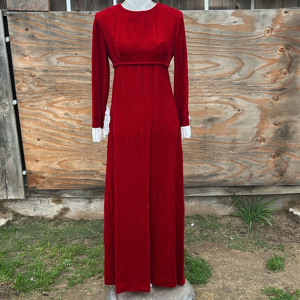 Vintage Lorrie Deb Red Velvet Dress
